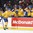BUFFALO, NEW YORK - JANUARY 4: Sweden's Lias Andersson #24 celebrates at the bench with teammates after a third period goal against the U.S. during semifinal round action at the 2018 IIHF World Junior Championship. (Photo by Matt Zambonin/HHOF-IIHF Images)

